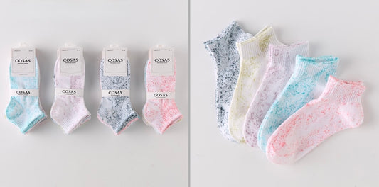 Bombažne parfumirane nogavice crew z vzorcem