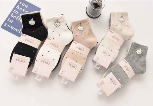 Bombažne ženske nogavice z vzorcem mix