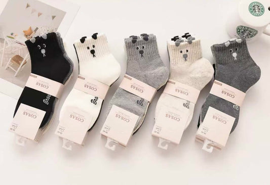 Bombažne ženske nogavice z medvedkom