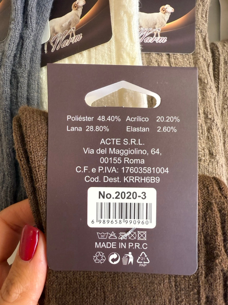 Tople zimske nogavice iz volne