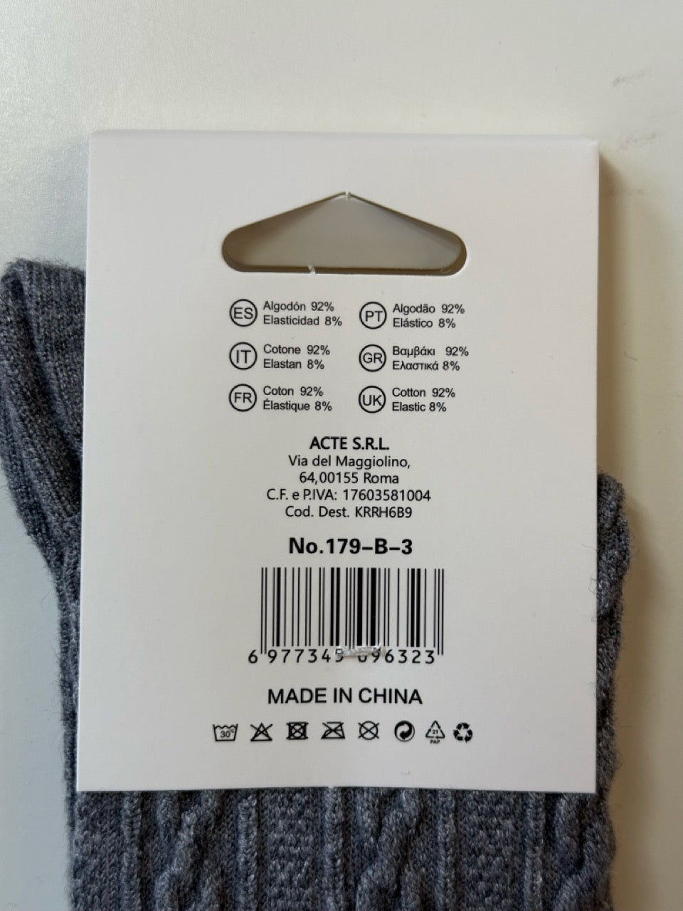 Bombažne nogavice z pletenim vzorcem