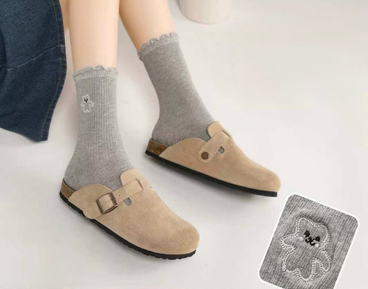 Bombažne nogavice z medvedkom