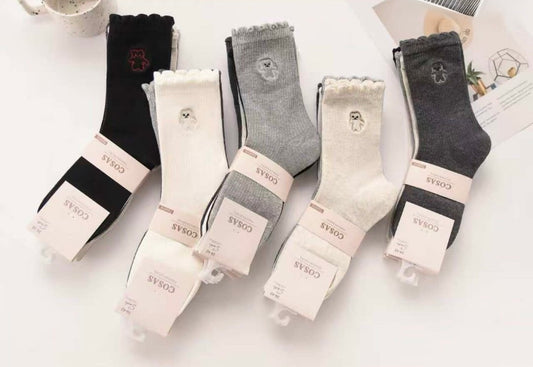 Bombažne nogavice z medvedkom