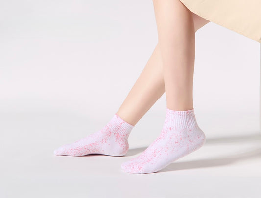 Bombažne parfumirane nogavice crew z vzorcem