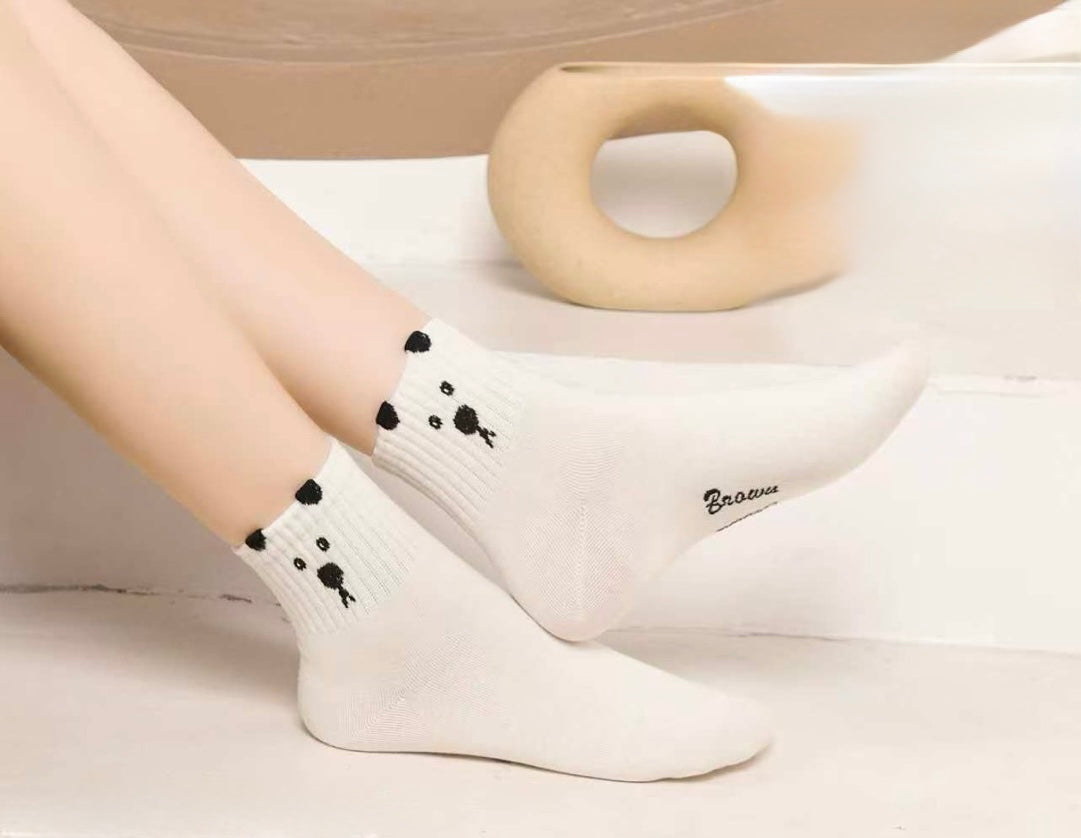 Bombažne ženske nogavice z medvedkom