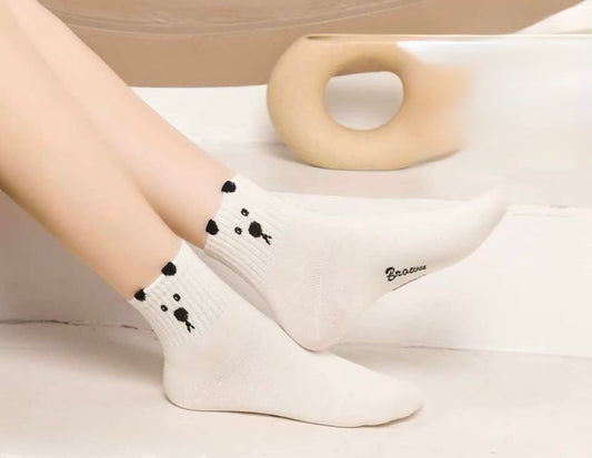 Bombažne ženske nogavice z medvedkom