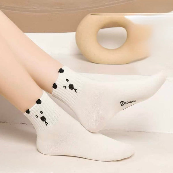 Bombažne ženske nogavice z medvedkom