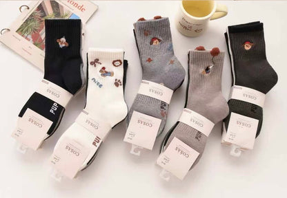 Ženske tople nogavice iz kašmirja z vezenim motivom