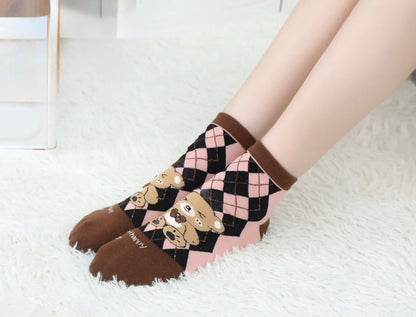 Ženske bombažne nogavice Medvedek