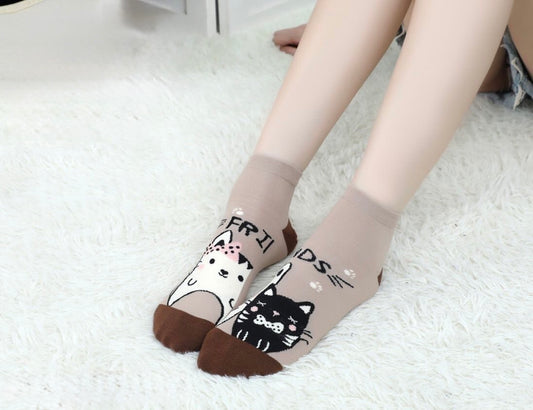 Ženske bombažne nogavice "Friends Cats"