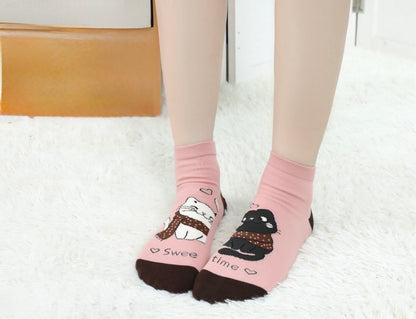 Ženske bombažne nogavice "Sweet Time Cats"