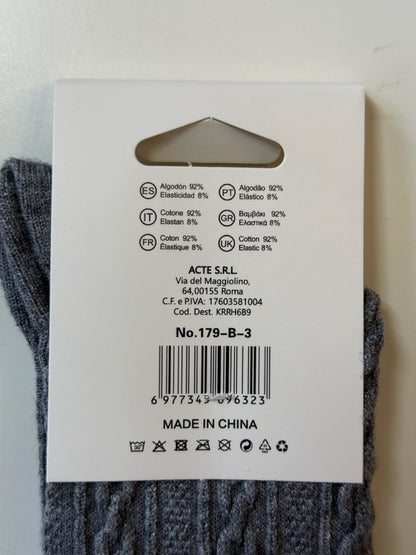 Bombažne nogavice z pletenim vzorcem