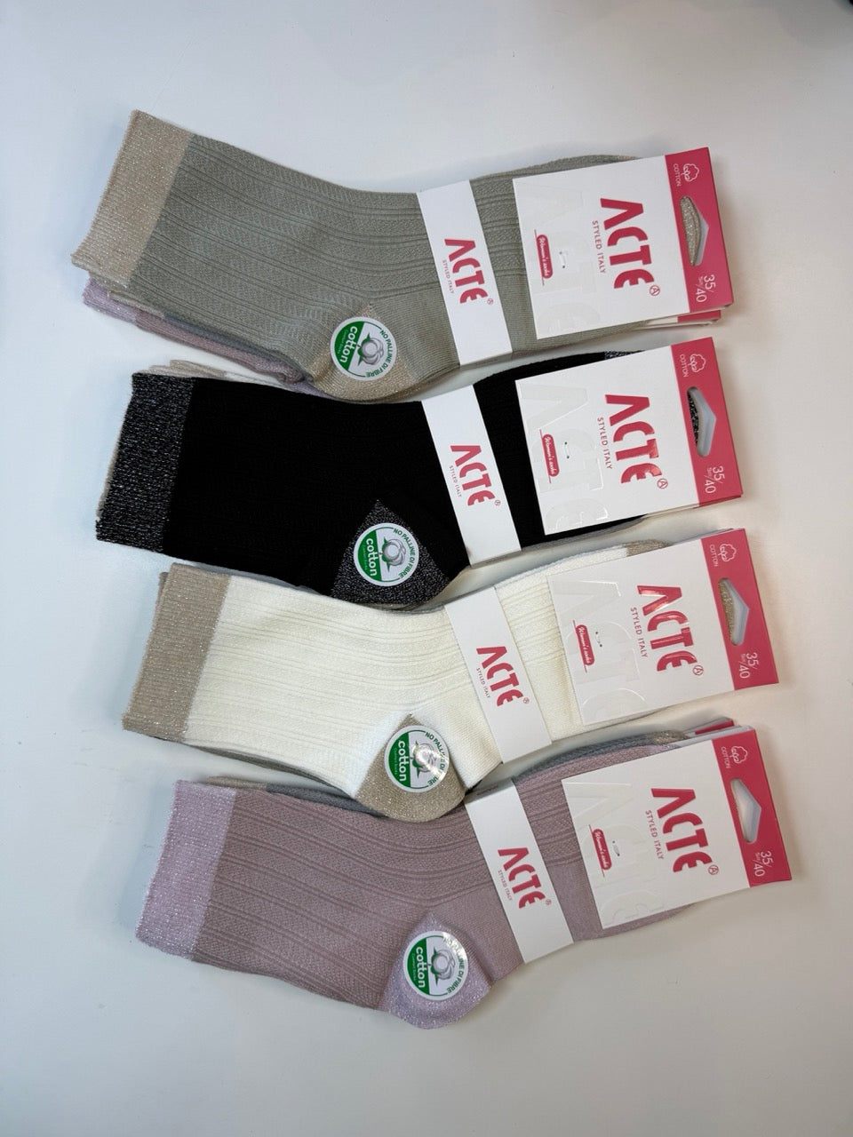 Bombažne nogavice z lureksom