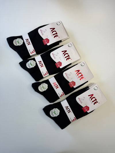 Ženske črne bombažne nogavice